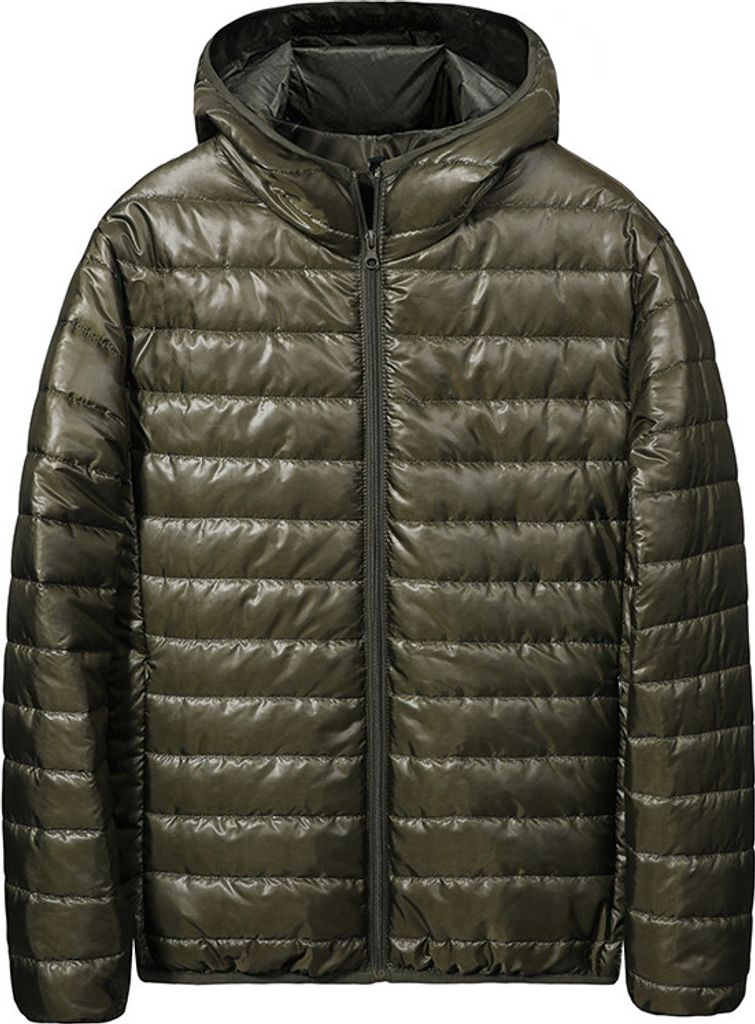 Herren Casual Steppjacke Winterjacke Dicke Warme Wattierte Jacke Autumn Winter Übergangsjacke Reißverschluss Outdoorjacke, Armeegrün, XL