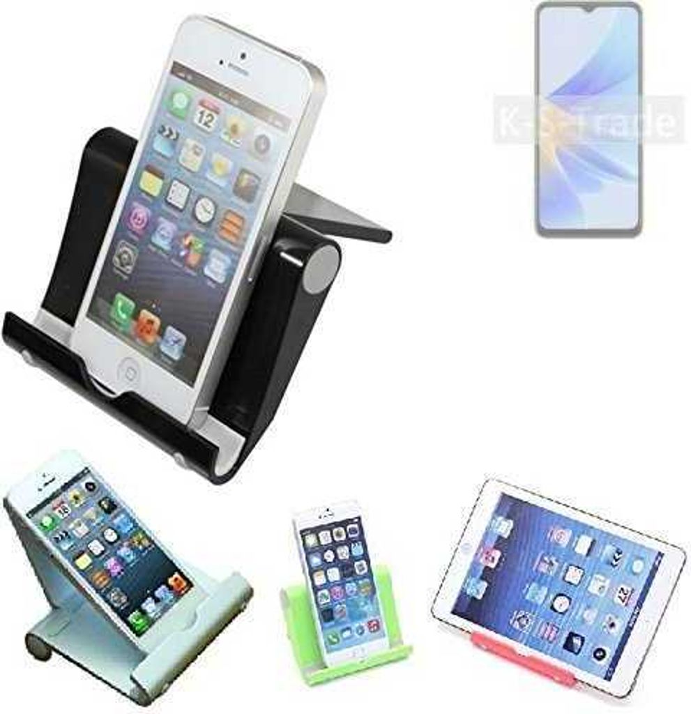 K-S-Trade Handy-Ständer kompatibel mit Oppo A17k faltbarer Tischständer Smartphone Tablet Halterung Reise