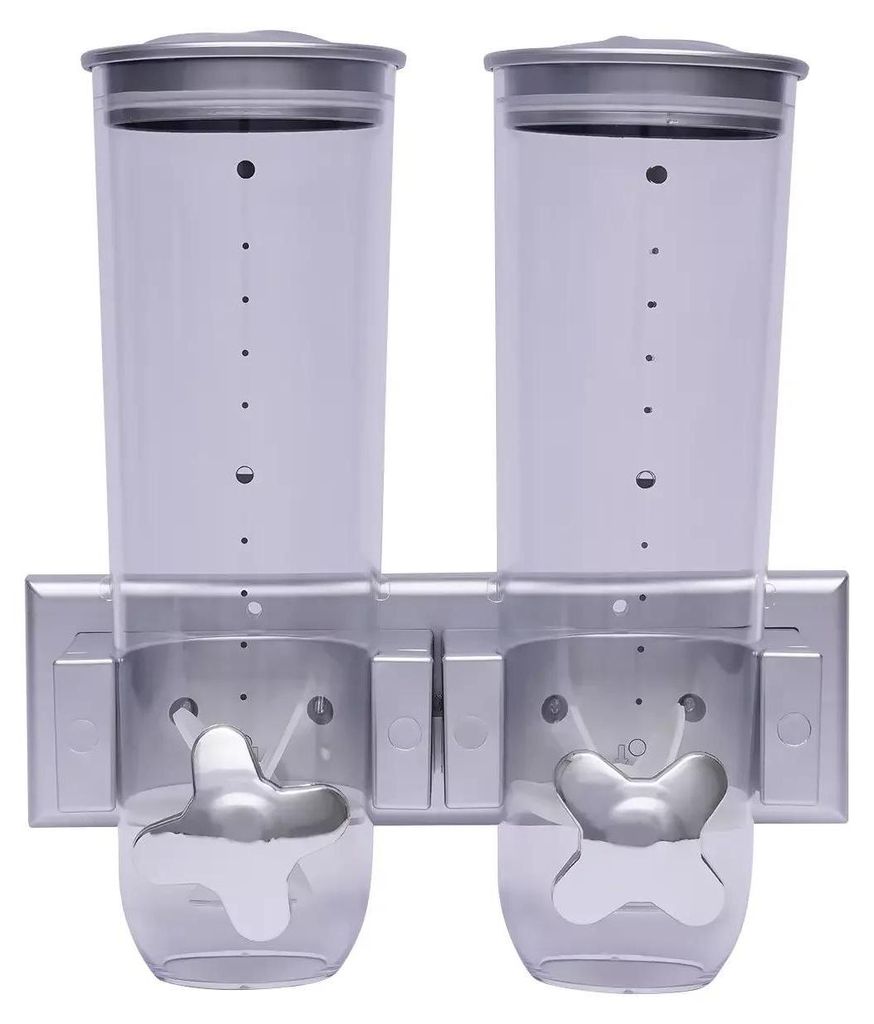 Müslispender & Cornflakes-Spender - Doppelmodell - 3 l Fassungsvermögen - Für Müsli und Cornflakes - Weiß