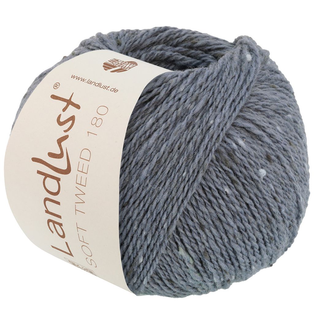 Lana Grossa Landlust Soft Tweed 180 klassisch verzwirntes Tweedgarn aus Schurwolle mit mehrfarbigen Noppen Farbe 121 - Jeans meliert