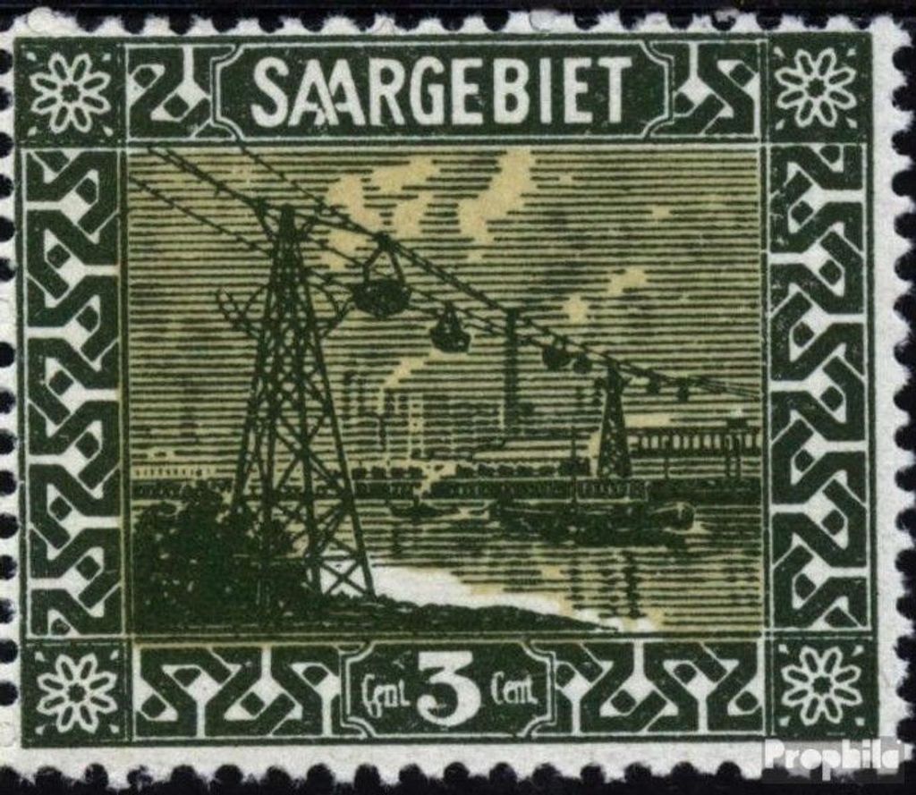 Briefmarken Saarland 1922 Mi 84II C mit Cedille (Feld 46) postfrisch Landschaften III