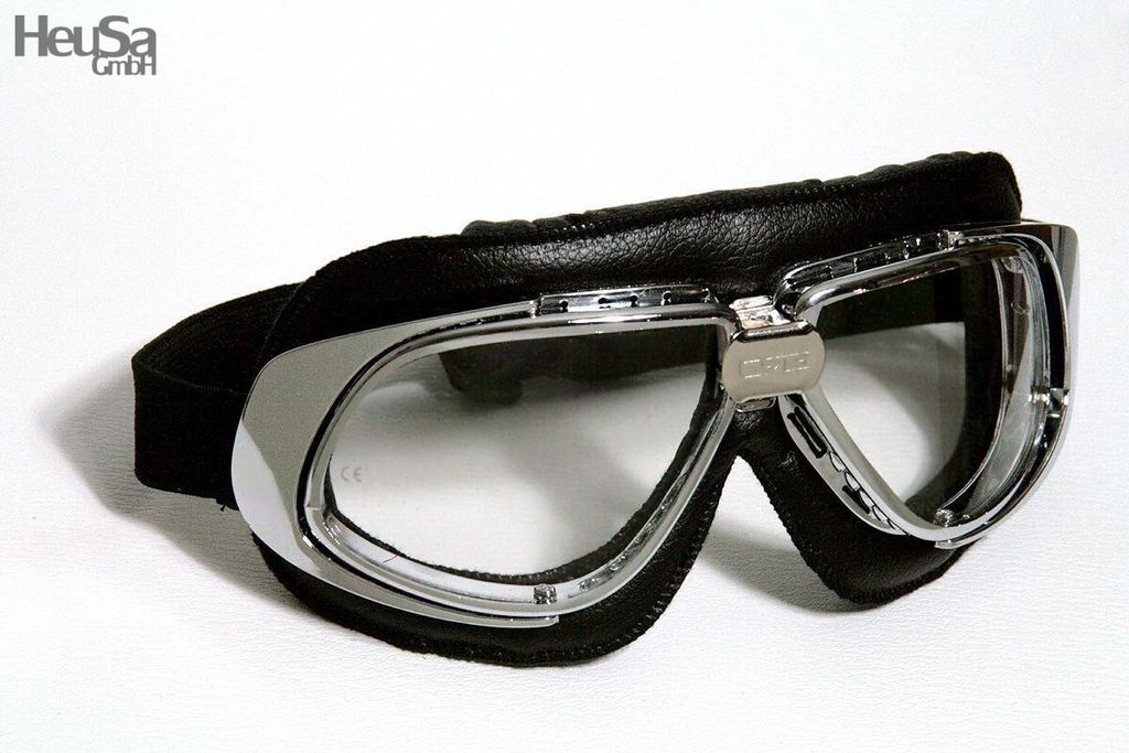 Motorradbrille Fliegerbrille Oldtimer Chopper Biker schwarz Produktbild 