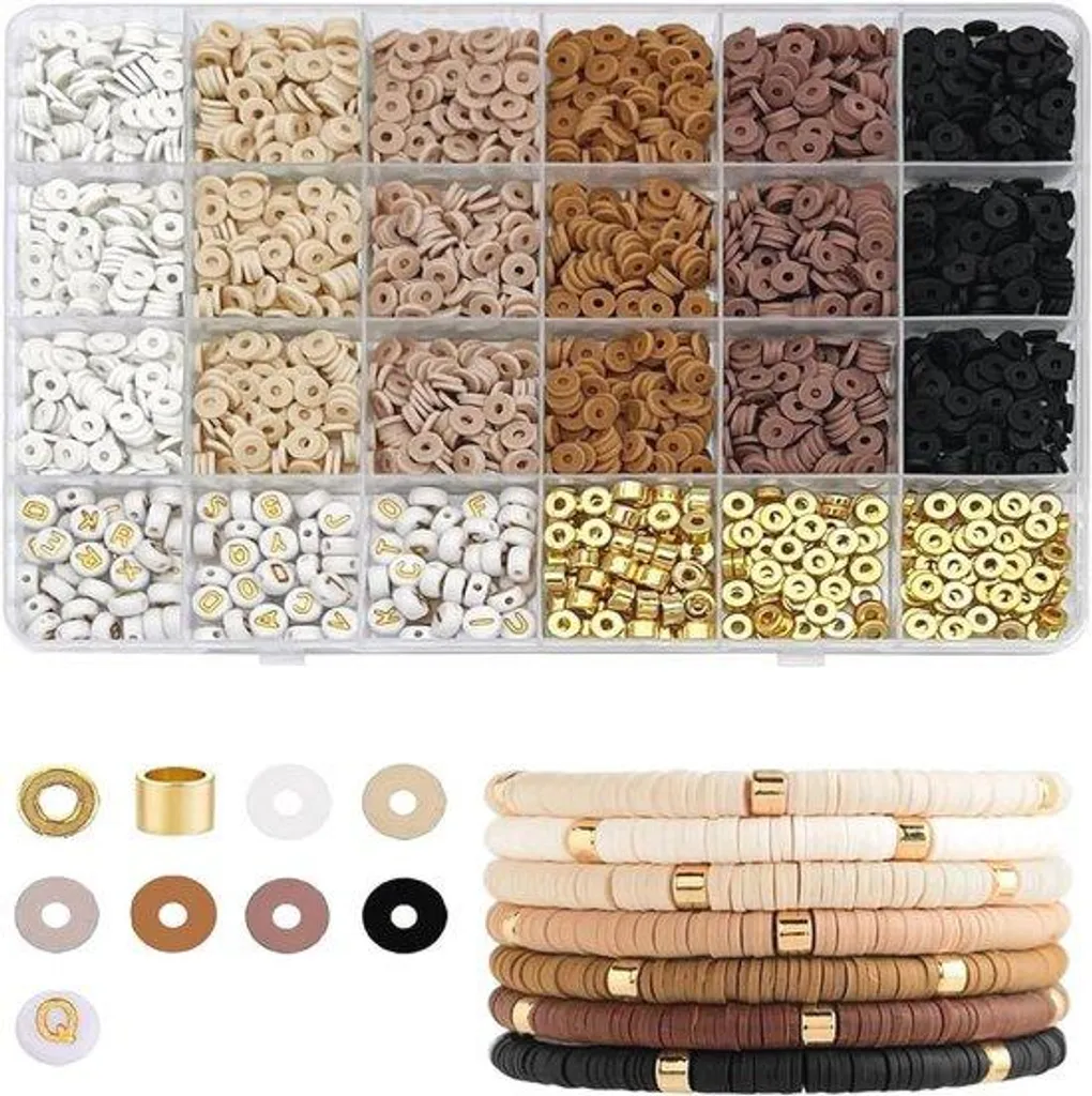 Perles pour fabriquer des bijoux : 2464 perles en plastique pour enfants