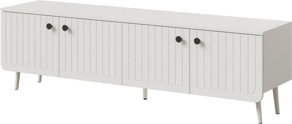 TV-Lowboard Chloe 4D 170 Weiß (schwarzer oder goldener Griff)