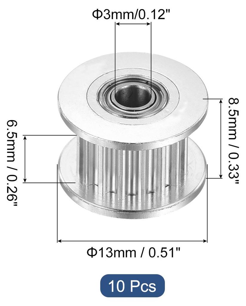 2GT Riemenscheibe 16 Z?hne 3mm Bohrung Aluminium-Zahnriemenscheibe fš¹r 6mm Breite 16T Zahnriemen fš¹r 3D-Drucker, CNC, Umlenkrolle Pulley-10 S...