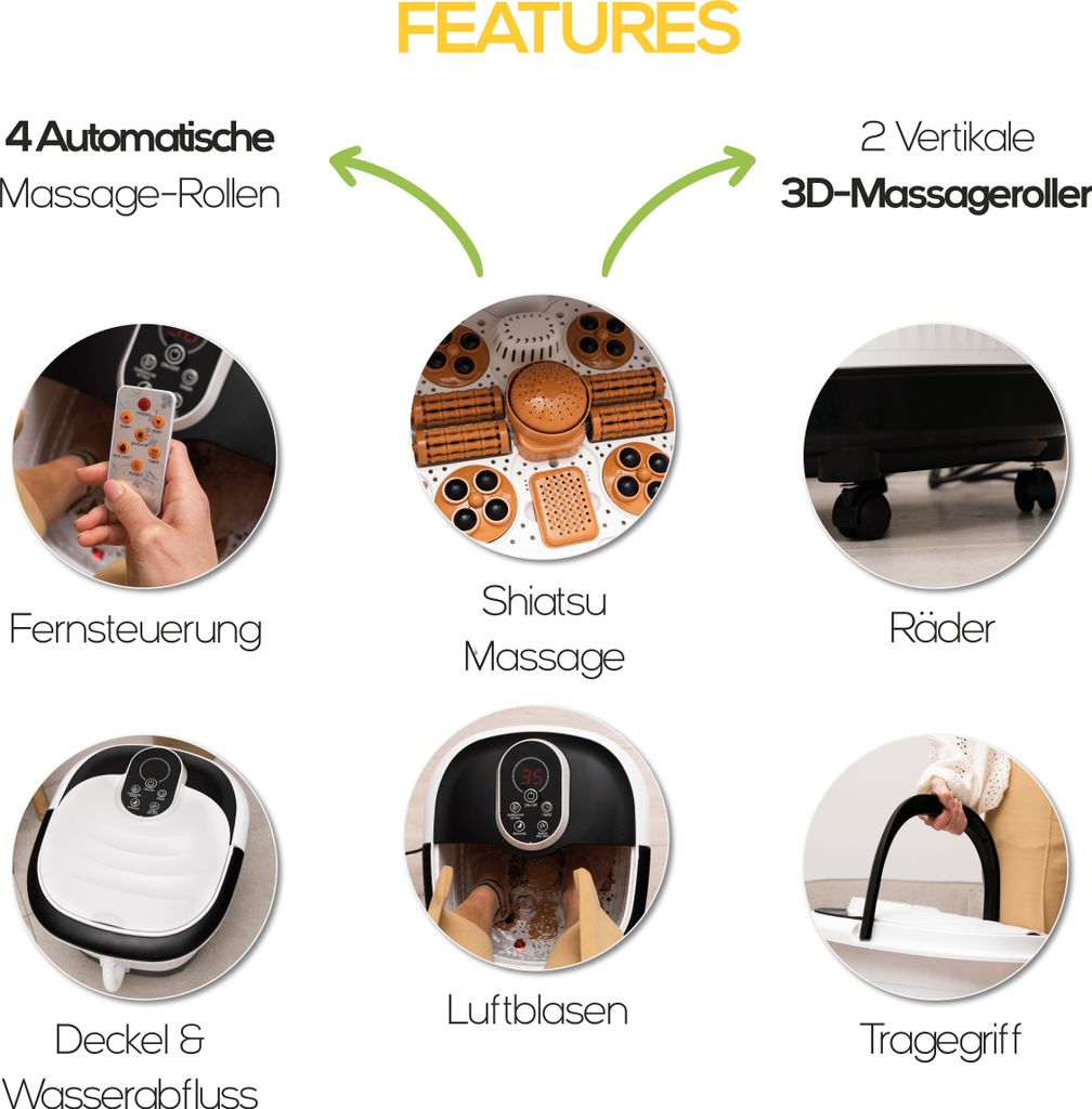 CALMENTA® XXL Fußbad - 12L - Automatische Radmassage - Produktbild 8