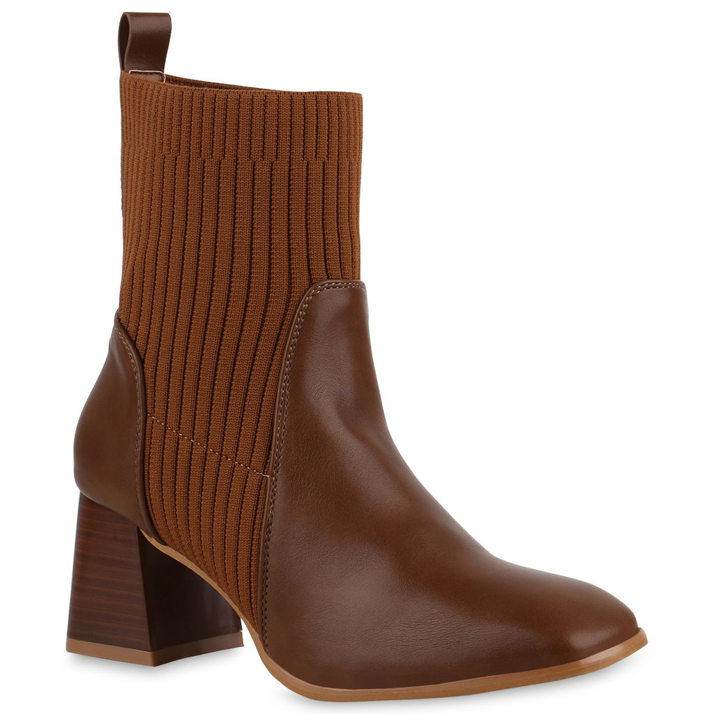 VAN HILL Damen Leicht Gefütterte Schlupfstiefeletten