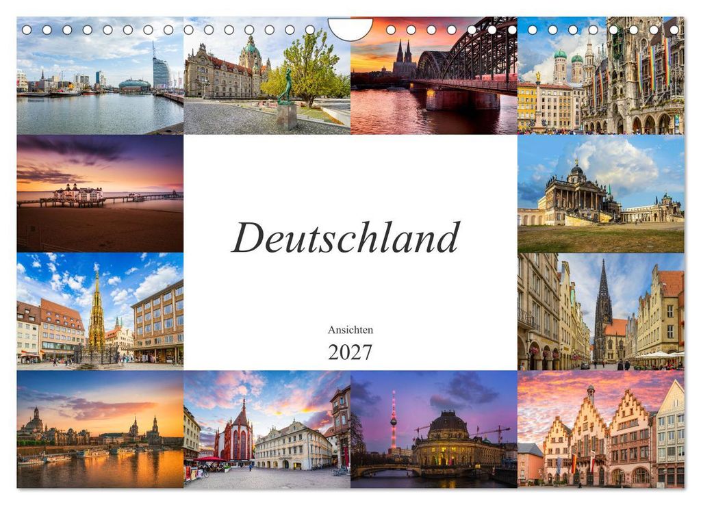 Deutschland Ansichten (Wandkalender 2027 DIN A4 quer), CALVENDO Monatskalender