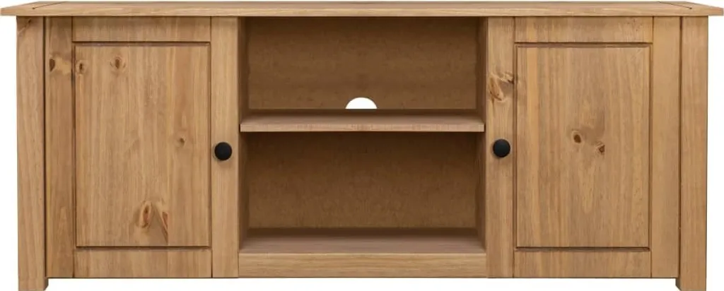 Banc TV 120x40x50 cm en bois de pin - Support multimédia rustique