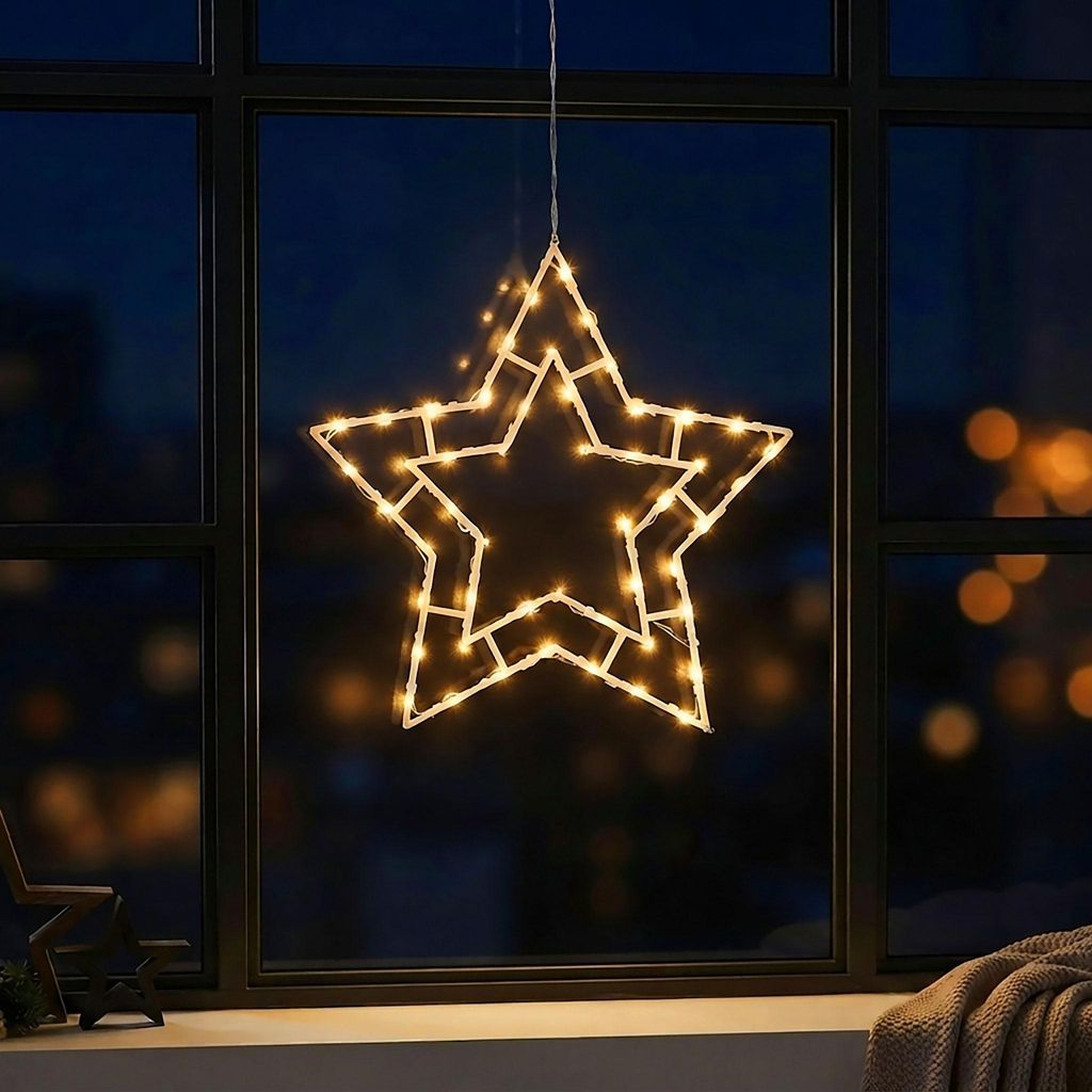 LED Weihnachts Fenster Silhouette XXL