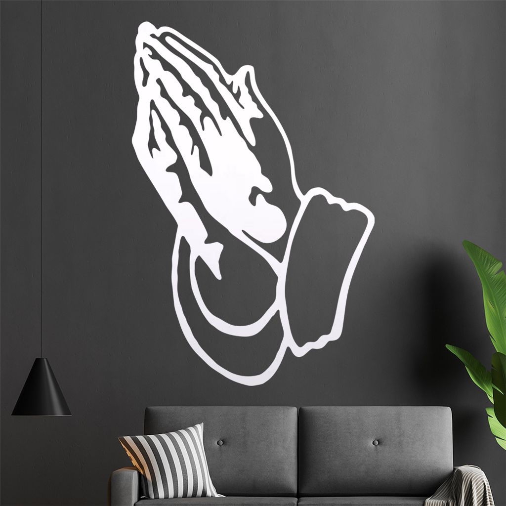 KIWISTAR Betende Hände - Christentum Jesus Wandtattoo in 6 Größen - Wandaufkleber Wall Sticker - Dekoration, Küche, Wohnzimmer, Schlafzimmer, B...