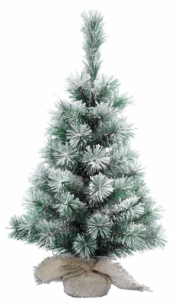 Minibaum Tannenbaum grün beschneit Jutesack Ø 26cm H.45cm Produktbild 