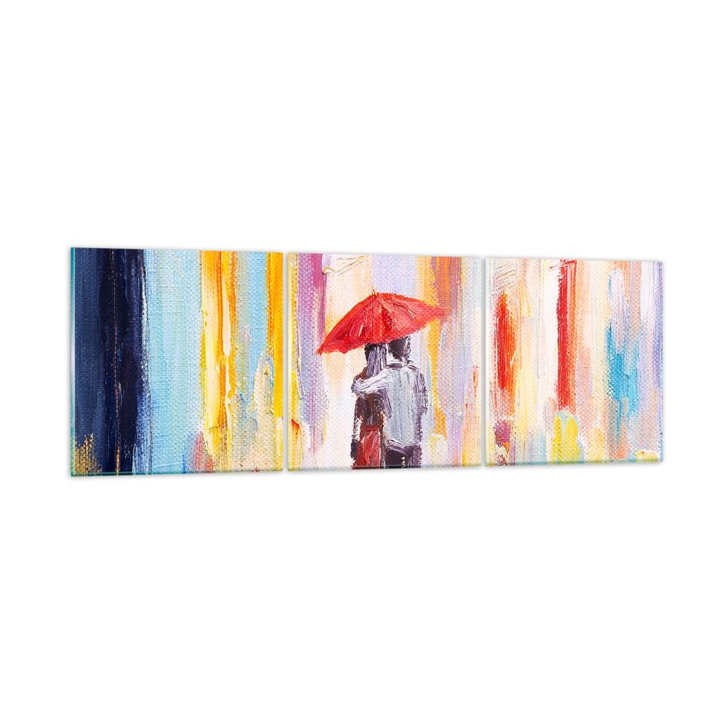 Bilder auf glas - Liebhaber Regenschirm - 120x40cm - Glasbilder - Wandbilder - Kunstdruck - zum Aufhängen bereit - Wanddekoration aus Glas - Glas ...