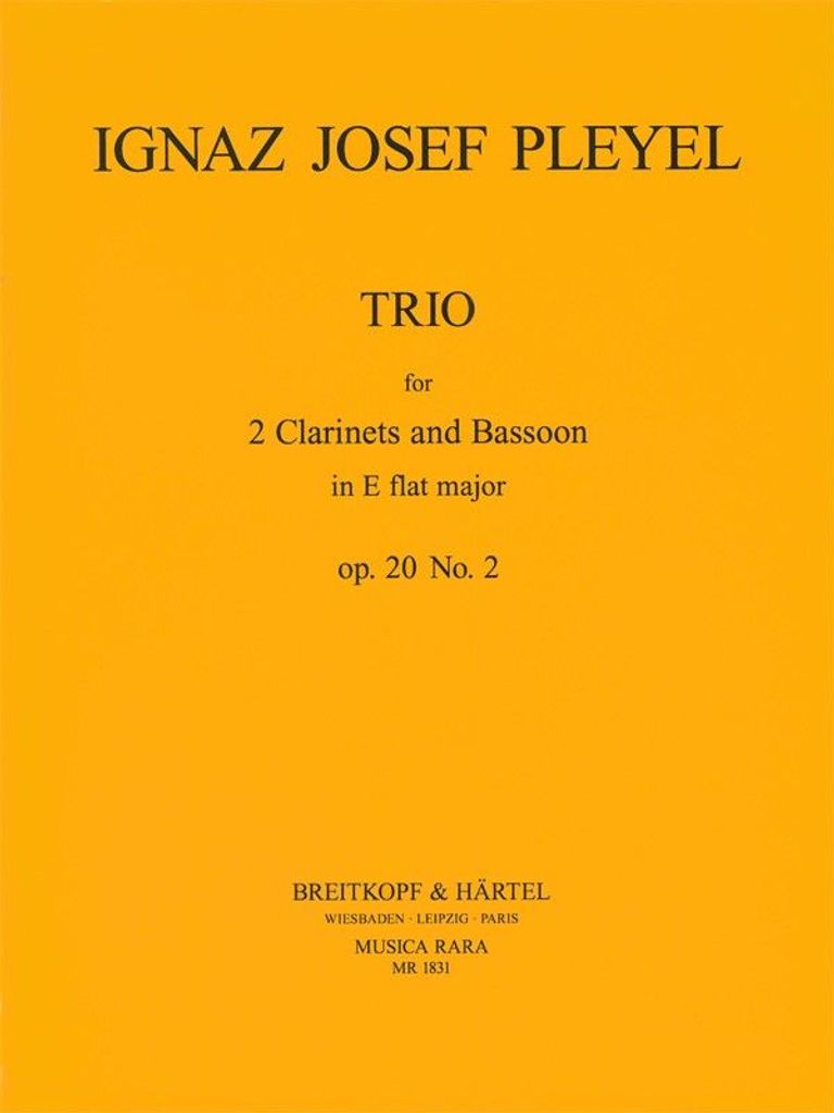 Trio Es-Dur op.20,2 für 2 Klarinetten und Fagott Partitur und Stimmen