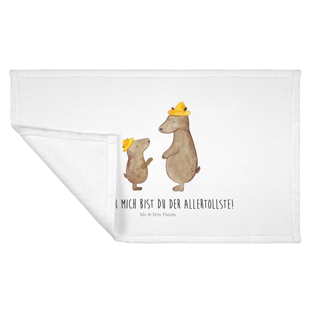 Mr. & Mrs. Panda Handtuch Bären mit Hut - Weiß - Geschenk, Vatertag, Familie, Family, gesichtstuch, Händehandtuch, Bär, kleines, Flauschtuch, M...