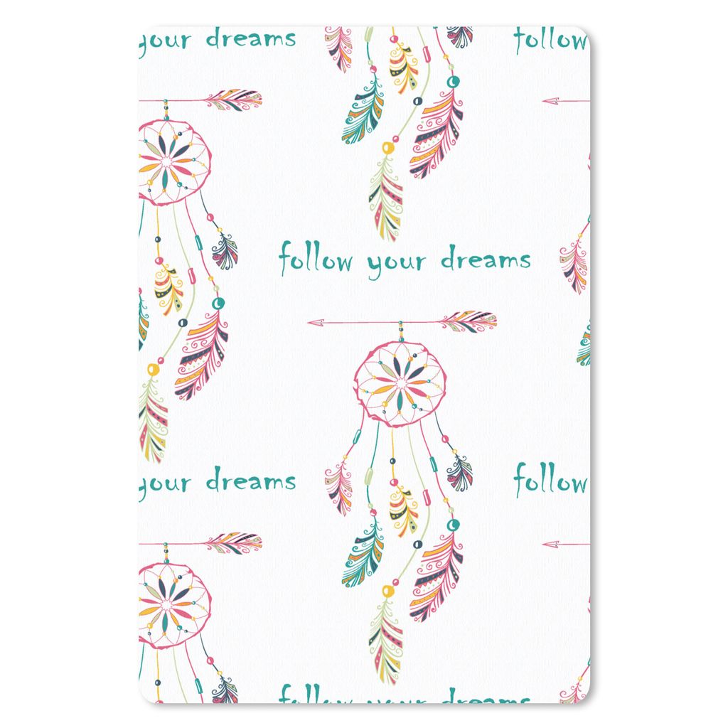MuchoWow Mauspad Mousepad Träume - Traumfänger - Federn - Regenbogen 40x60 cm - Mousepads - Maus Mat - Pad - Mausunterlage - Schreibtisch Acces...