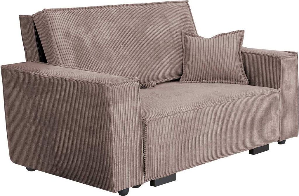 MIRJAN24 Schlafsofa Viva Star II, 2 Sitzer Polstersofa inkl. Kissen, mit Bettkasten und Schlaffunktion, Stilvoll Couch (Farbe: Poso 145)