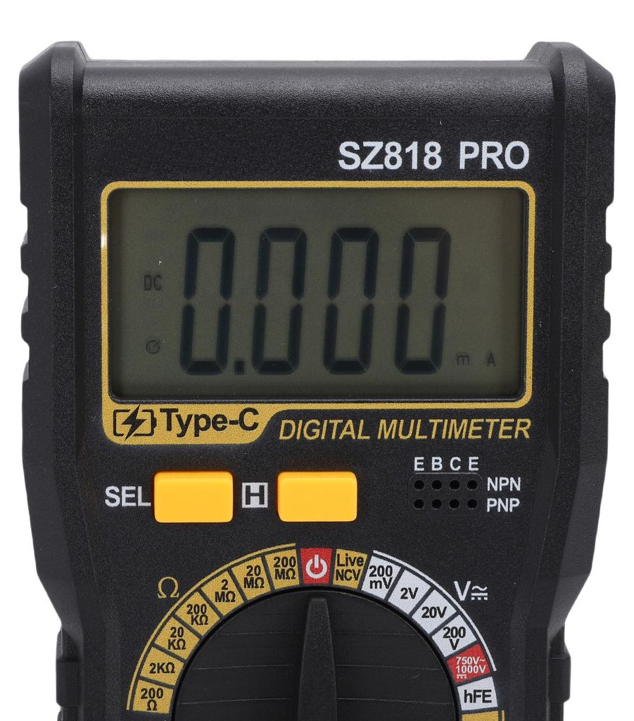Digitalmultimeter, 1999 Zählstufen, Wechselstrom- und Gleichstrom-Spannungsmesser mit LCD-Hintergrundbeleuchtung, Datenhalt, automatische Abschalt...