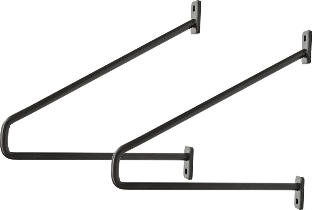 Natural Goods Berlin Regalhalter PRENZLBERG, Regalhalterung, Regalträger, Wandregal, Wandkonsole, Schwarz, für 250 mm Regalboden, 2 Stück