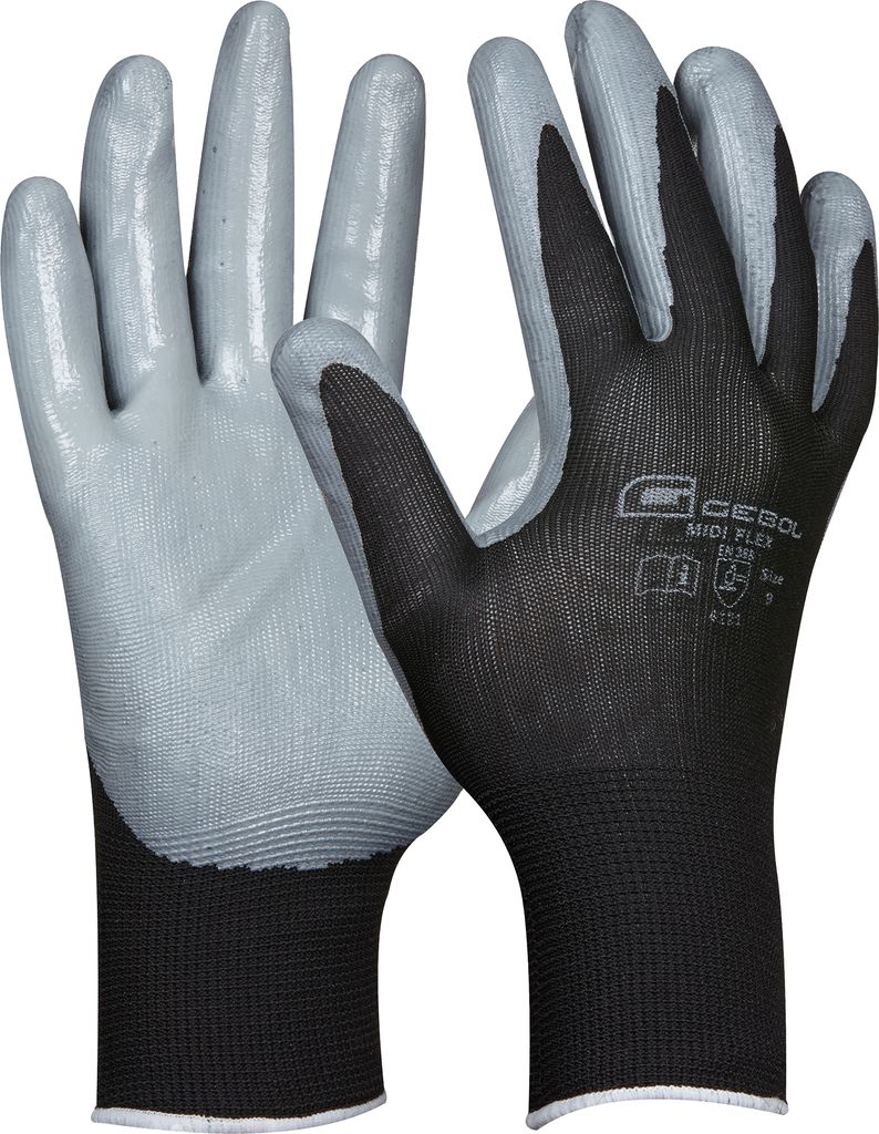 GEBOL Handschuh Midi Flex Gr. 8 709262 grau