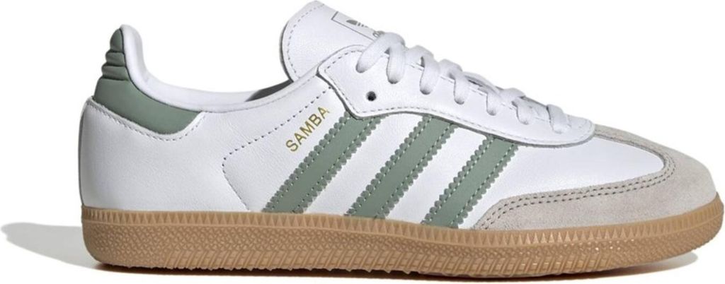 Adidas Samba OG J In White Green For Youth – 5 UK - 38 EU - 5.5 US / White Green