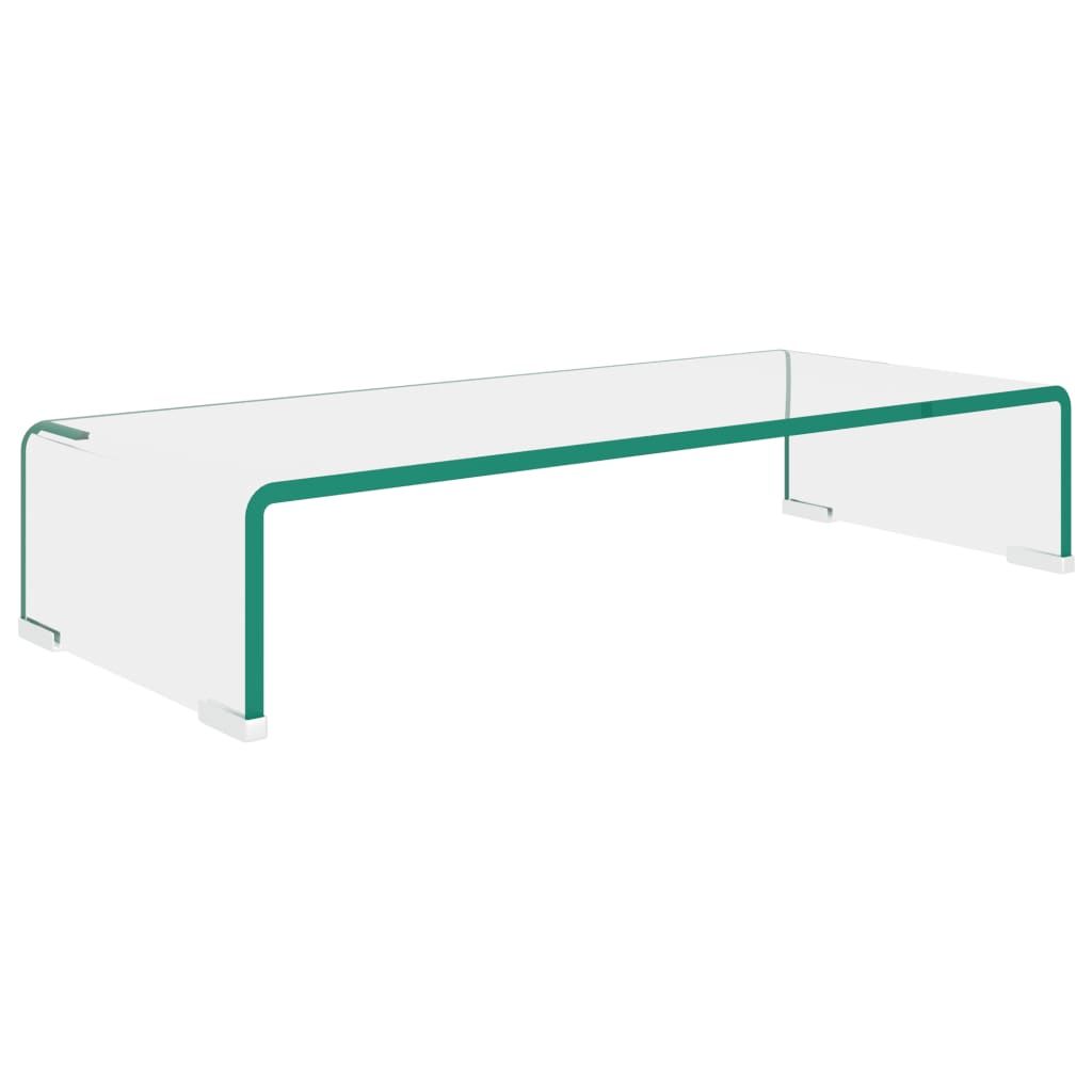 vidaXL Table TV/rehausse d'écran verre transparent 60x25x11 Image du produit 