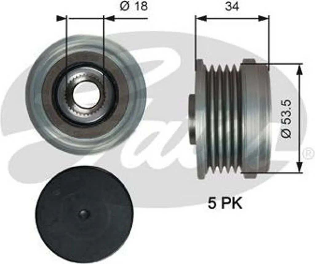 GATES OAP7202 Puleggia Alternatore per Chevrolet Cruze e Opel Astra J