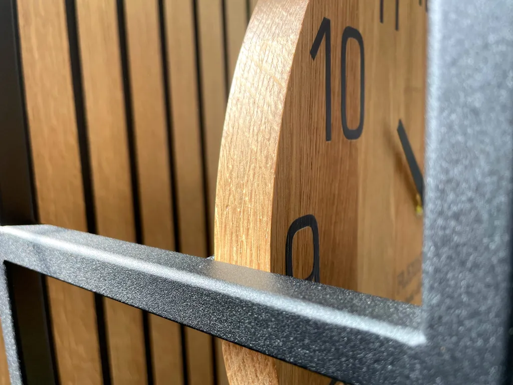 Table console d'entrée bois et métal style industriel avec horloge LOFT - 4