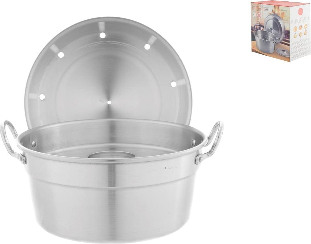 HOME Gasofen Aluminium Cm24 mit Deckel Töpfe und Küchenvorbereitung, Grau, 29x25x18 cm