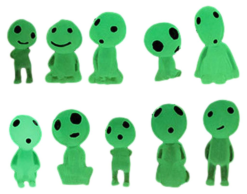 10 Mini-Alienfiguren aus Kunstharz, Feengarten-Accessoires, leuchtende Alien-Dekoration für Mikrolandschaften, Terrasse, Rasen und Garten