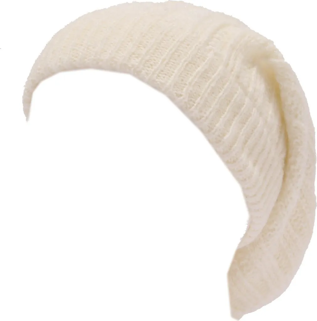 Chapeau en laine mélangée femme coloris ivoire - Bonnet hiver confort