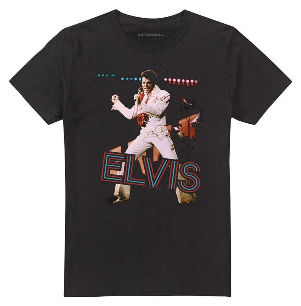 Elvis Presley - "Hit The Lights" T-Shirt für Herren/Damen Uni TV33314 (M) (Schwarz)