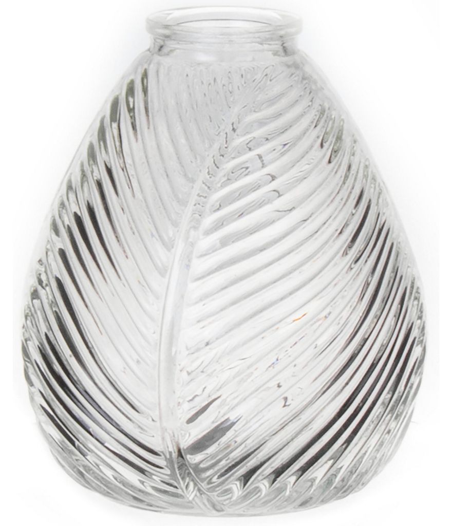 Bellatio Design Blumenvase - klar transparentes Glas - 14 x 16 cm - Vase