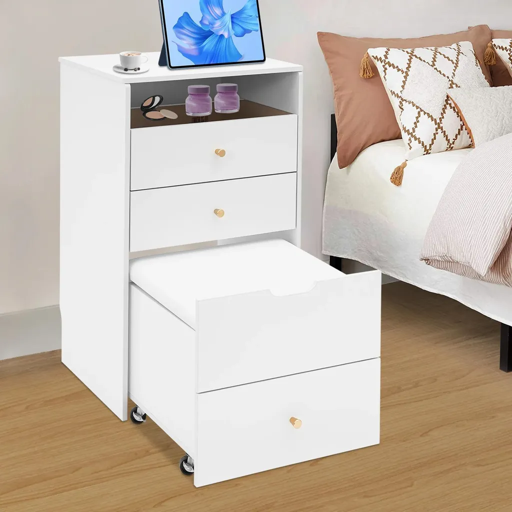 Coiffeuse avec miroir et tabouret blanc compacte modèle CF-45 - 3