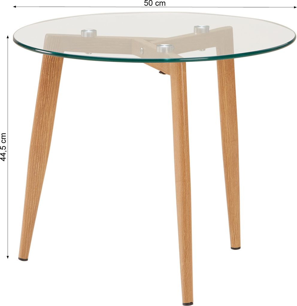 Homestyle4u Glastische Beistelltisch Couchtisch Glas Rund 2 Produktbild 