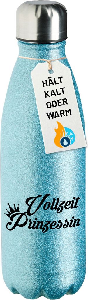 Huuraa Trinkflasche Vollzeit Prinzessin Krone 500ml Blue Edelstahl Wasserflasche Trinkflasche Geschenkidee