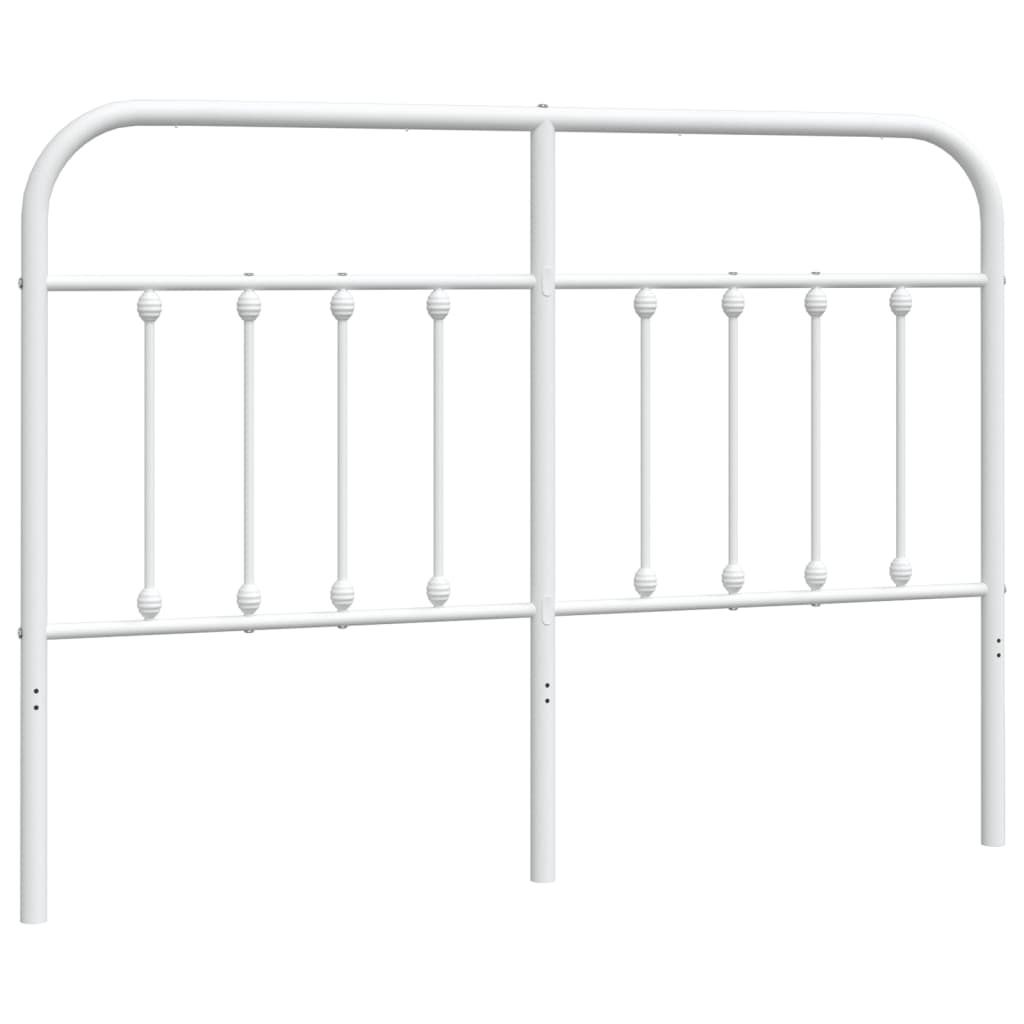 vidaXL Zagłówek metalowy biały 140 cm Zdjęcie produktu 