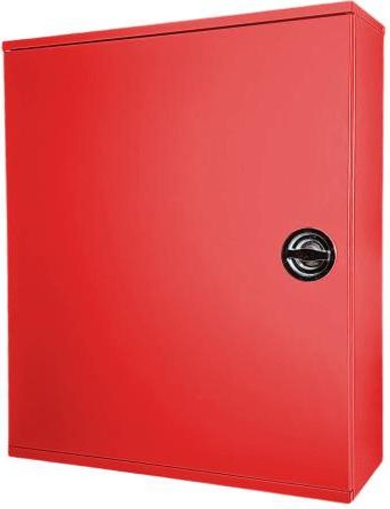 Daken Feuerlöschkasten aus Stahl mit Drehverschluss, B60 H72 T23,5, RAL 3000