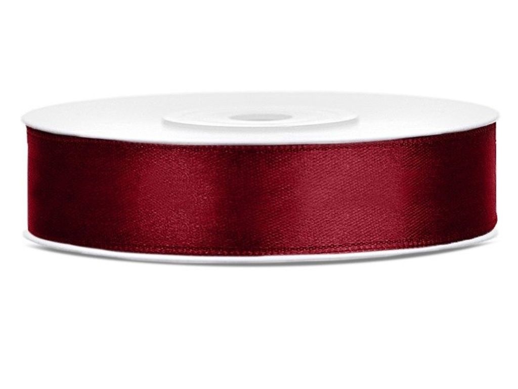 Wstążka satynowa 12 mm x 25 m Bordowa Zdjęcie produktu 