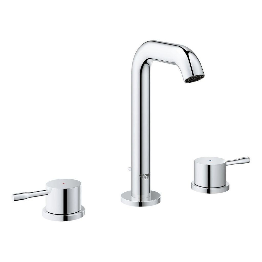 Grohe Essence 3-Loch Waschtischbatterie, Ausladung 114mm, mit Zugstangen-Ablaufgarnitur, 20296001