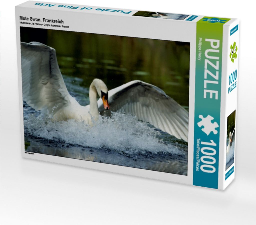 CALVENDO Puzzle Mute Swan. Frankreich | 1000 Teile Lege-Größe 64x48cm Foto-Puzzle für glückliche Stunden