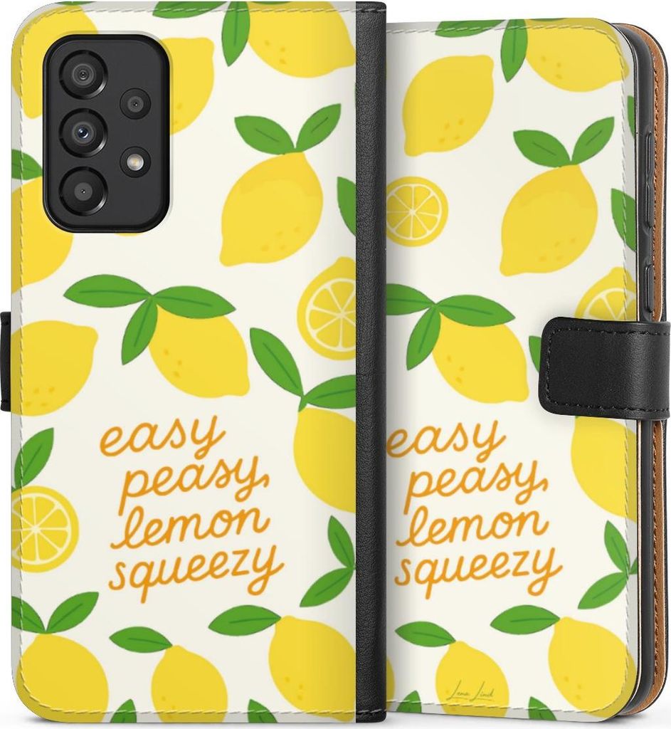 DeinDesign Klapphülle für Samsung Galaxy A33 5G Handytasche Lederhülle Tasche Statement Zitrone Spruch