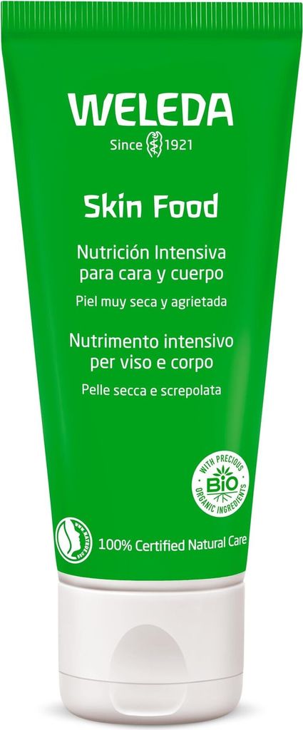 Weleda Skin Food, Unisex, 75 ml, Creme, trockene Haut, Sehr trockene Haut, Feuchtigkeitsspendend, Nährend, Regenerierend, Glättend, Tube