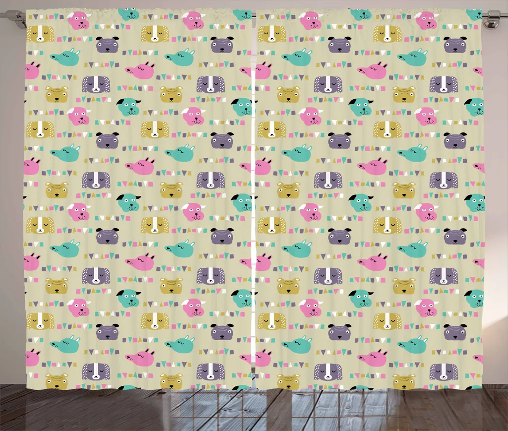 Tenda Arredo ABAKUHAUS 280x175 cm Multicolore Animali Stile Rustico