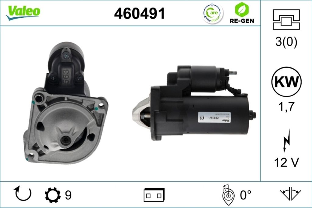 VALEO Starter VALEO RE-GEN AT für Fahrzeuge ohne Start-Stopp-Funktion 460491