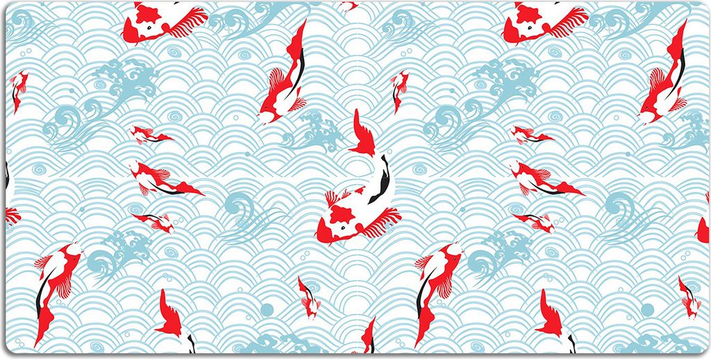 Schreibtischmatte Tischunterlage 100x50 cm Mauspad - Karpfen Koi.