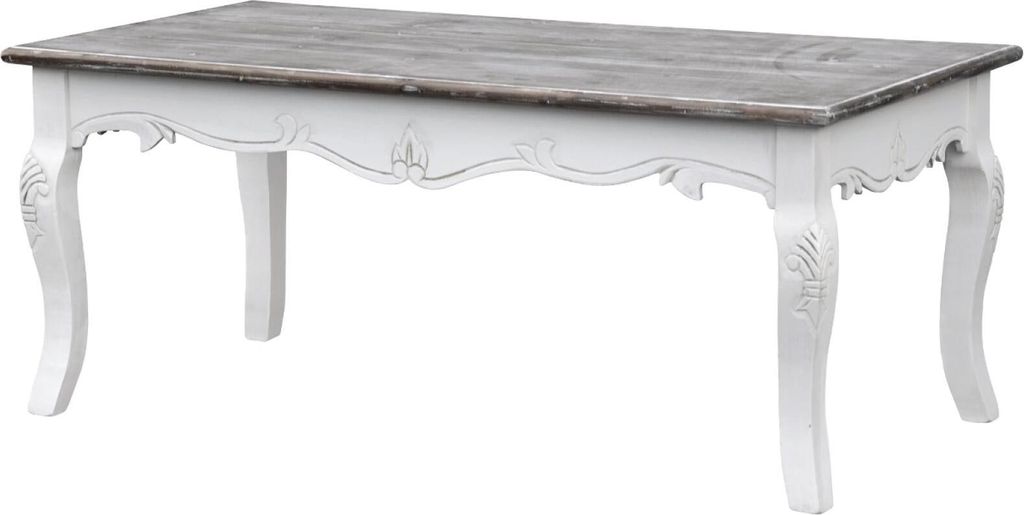 FURNLUX Couchtisch Rimini Weiss Braun Und Weiss 120cm / Hauptfarbe: Weiß / Abmessungen: 120 x 50 x 60 cm