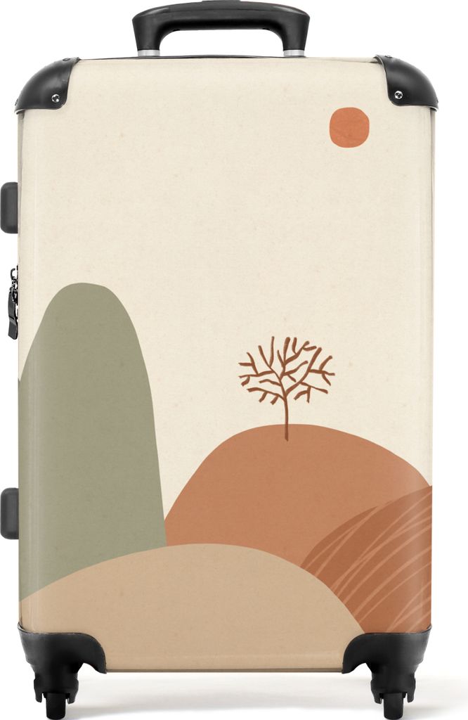NoBoringSuitcases.com® Großer Koffer - Pastell - Berge - Produktbild 