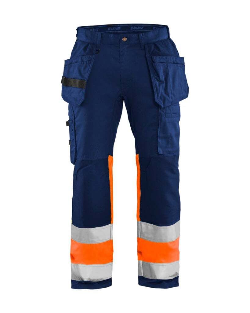 High Vis Arbeitshose Mit Stretch "1558 " - Blakläder Marineblau/Orange D128