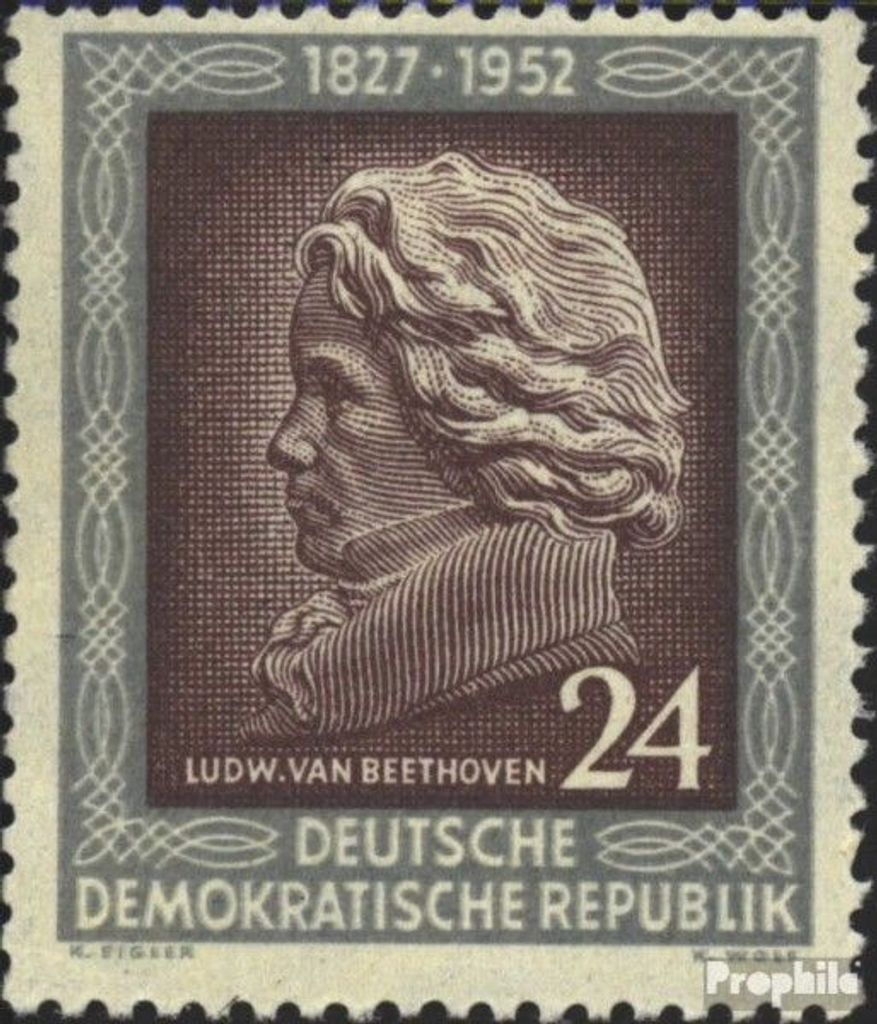 Briefmarken DDR 1952 Mi 301 postfrisch 125.Todestag von Beethoven
